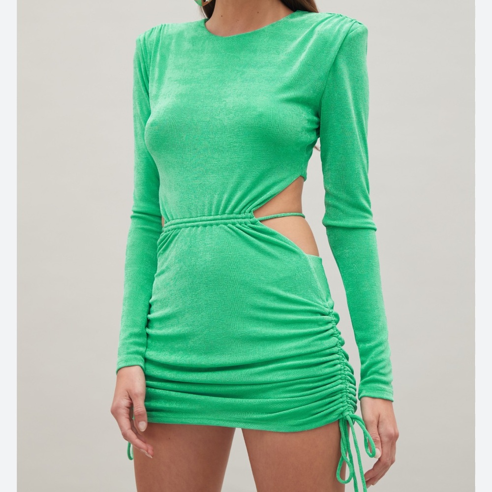 Atoir Vibrant Green Long Sleeve Dress